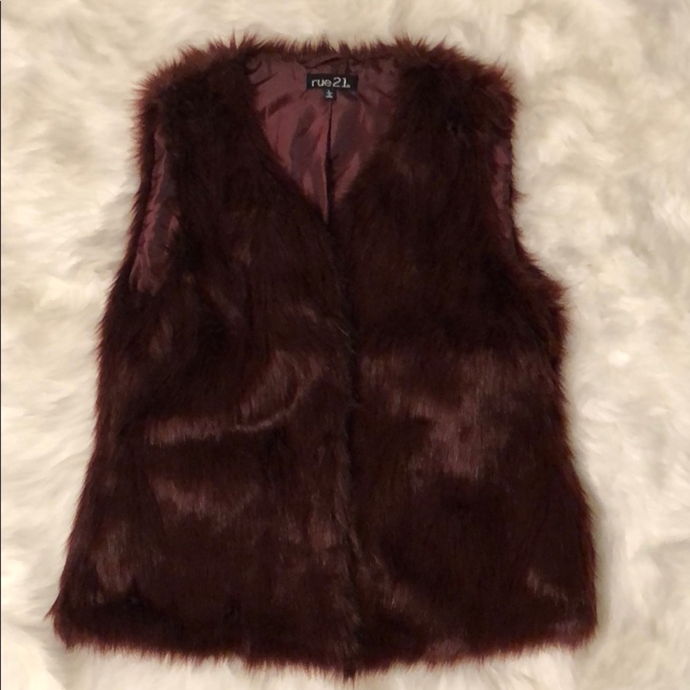 Maroon faux vest
